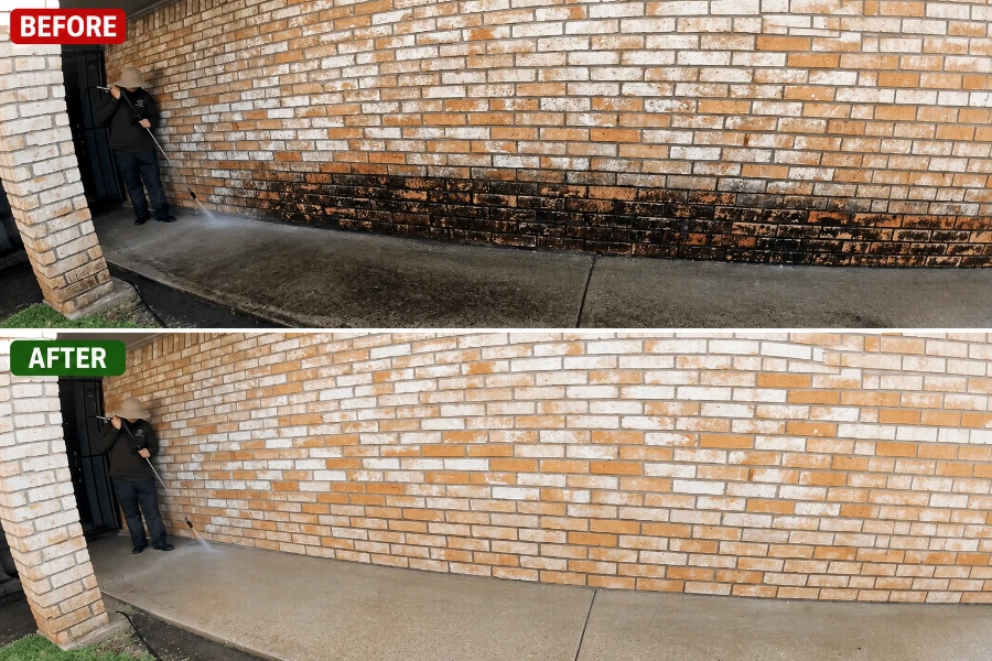 Professional pressure cleaning technician at work in West Palm Beach, FL