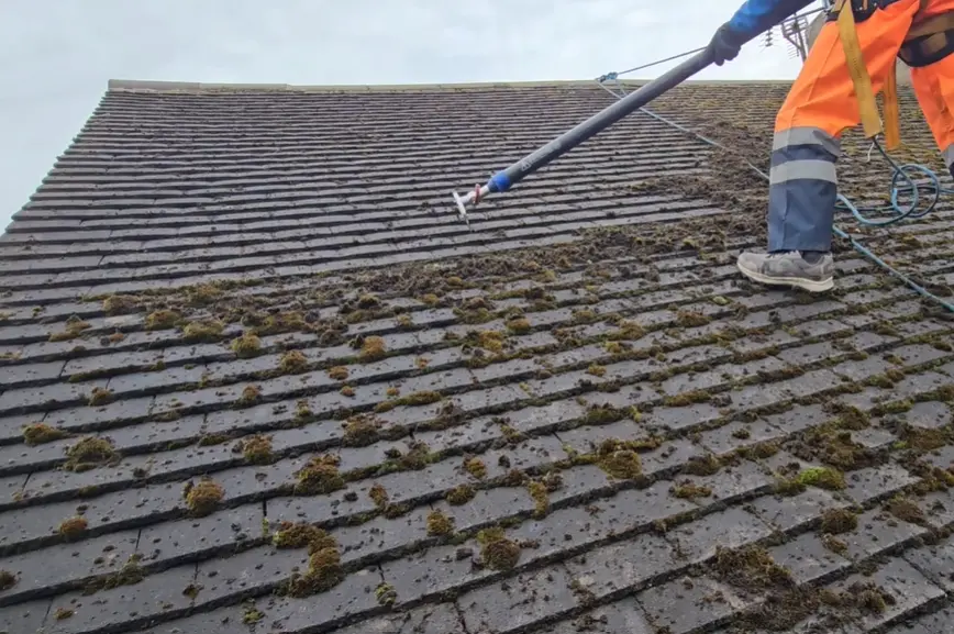 Pressure washing roof warranty risk during roof cleaning